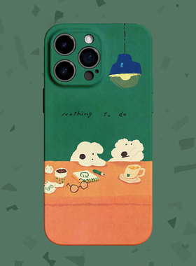 【没事干】油画无聊小狗适用iPhone16/15promax手机壳华为pura70小米15/13畅享70vivoS20软iqooneo10苹果13