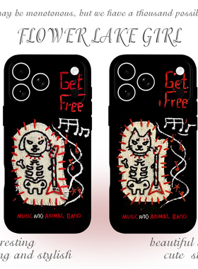 【感受音乐】暗黑朋克爱人适用iPhone16/17pro手机壳华为mate70情侣OPPOreon12软vivoS15苹果13一加13红米K80