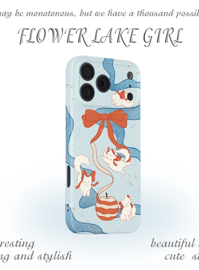 飞舞~苹果蝴蝶结小猫菲林适用iPhone17/16promax手机壳华为mate60小米14pro硬OPPOa58可爱IQOOneo9软vivoS18