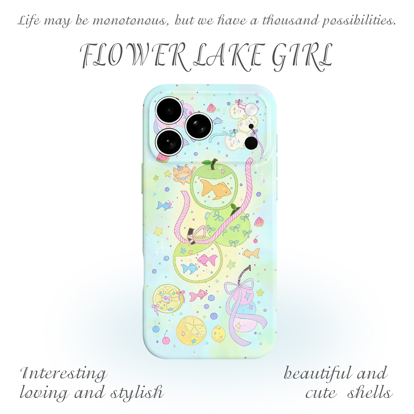 【音乐盒】氧气金鱼蝴蝶结适用iPhone16/17promax手
