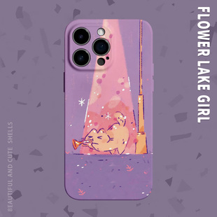 15pro手机壳华为pura70苹果14红米k70软vivoS19可爱opporeno9畅享70 音乐家 梦幻吹喇叭猫咪适用iPhone16