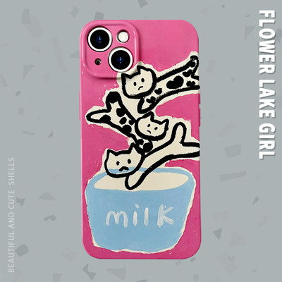 安卓iphone菲林牛奶猫咪手机壳