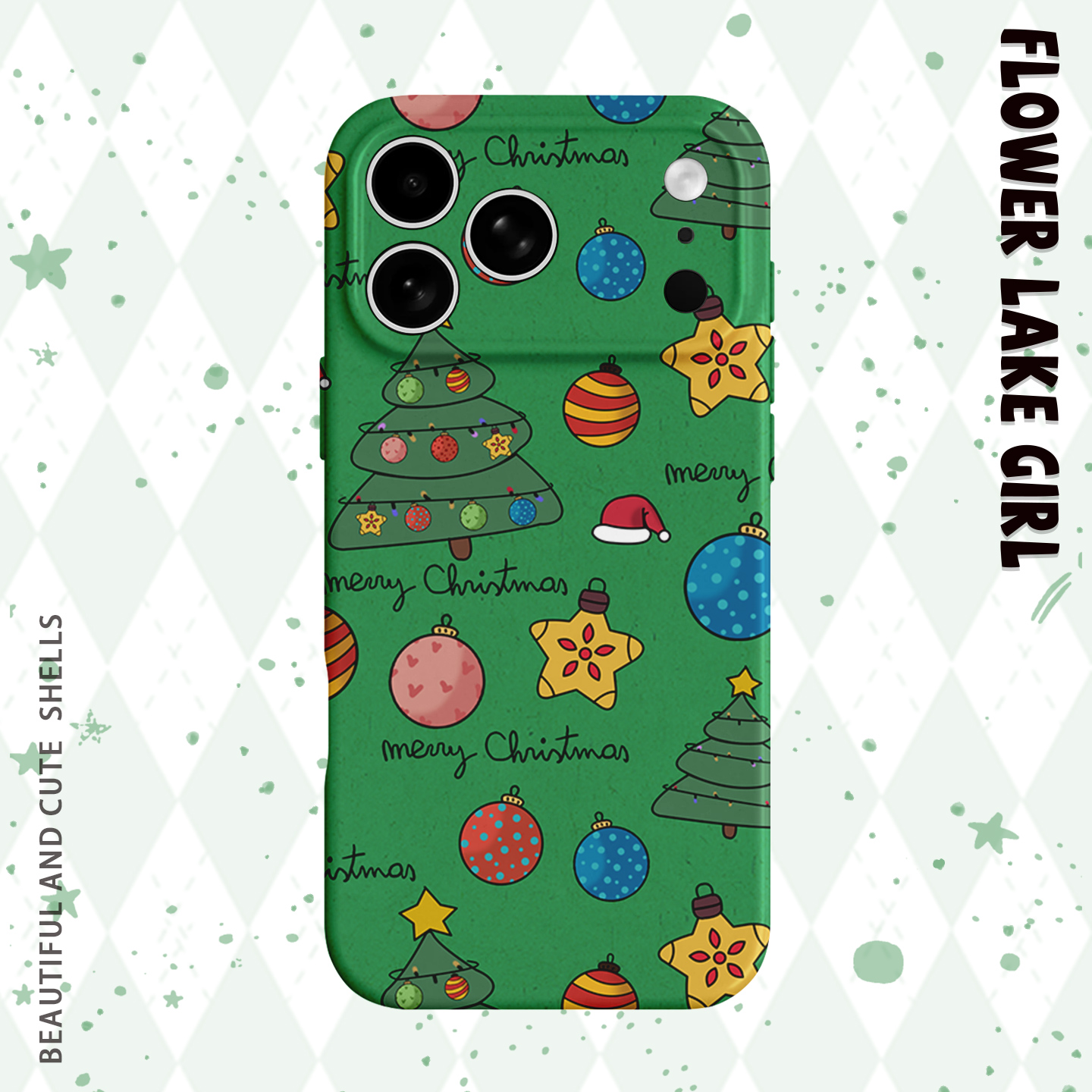 【十二月的礼物】圣诞树涂鸦适用iPhone16/15promax手机壳华为P70苹果13OPPOreon9软vivoS15一加ACE3红米K80