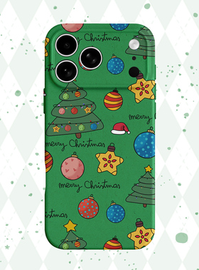 【十二月的礼物】圣诞树涂鸦适用iPhone16/15promax手机壳华为P70苹果13OPPOreon9软vivoS15一加ACE3红米K80