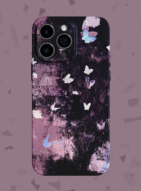 【洒脱】复古梦幻艺术蝴蝶适用iPhone16/15pro手机壳华为P70软OPPOreon12苹果14vivoS20一加ACE3V红米note14