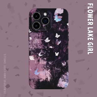 15pro手机壳华为P70软OPPOreon12苹果14vivoS20一加ACE3V红米note14 复古梦幻艺术蝴蝶适用iPhone16 洒脱