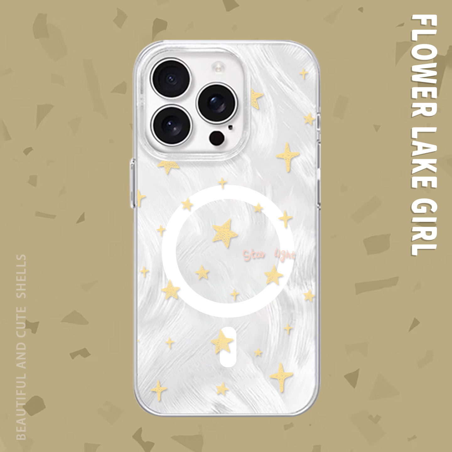 【最亮的星】奶黄治愈星星适用iPhone15/16promax手机壳磁吸红米K70羽纱vivoS20华为Pura70小米15一加3苹果14