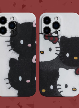 【怼脸拍】甜酷黑白猫咪适用iPhone16/15promax手机壳华为P70情侣苹果13OPPOreon9软vivoS15一加ACE3红米K80