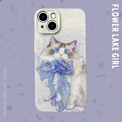 浮生若梦~油画猫咪菲林适用iPhone15/14promax手机壳OPPOreno8硬vivox90华为nova11IQOONEO7软荣耀90小米14