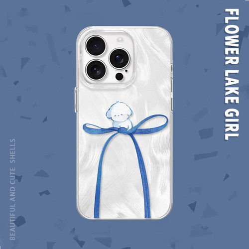 安卓iPhone羽纱蝴蝶结狗狗手机壳
