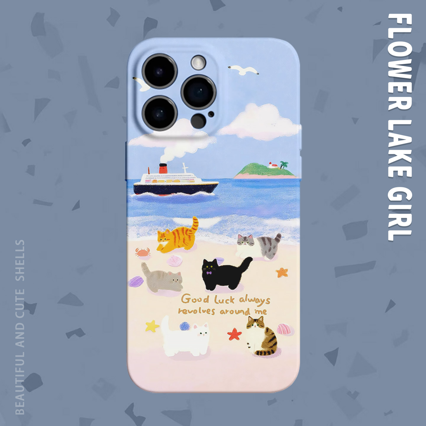【爆炸可爱啊】海边玩猫咪手机壳
