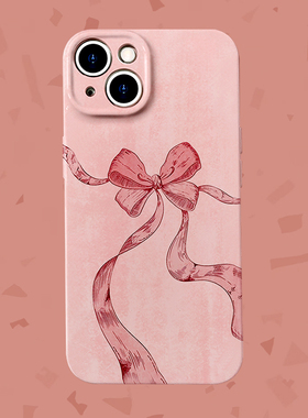 打包浪漫~粉色涂鸦蝴蝶结菲林适用iPhone15/14promax手机壳OPPOreno9软红米note13pro小米14硬OPPOa58苹果12