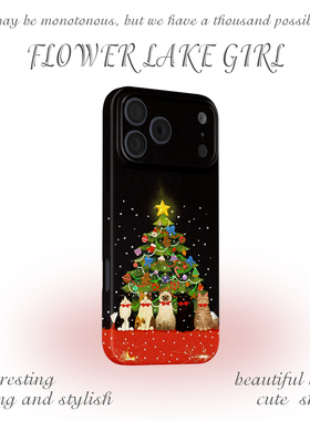【圣诞有约】排排坐猫咪适用iPhone16/15promax手机壳华为P70P苹果13可爱OPPOreon9软vivoS15一加ACE3红米K80