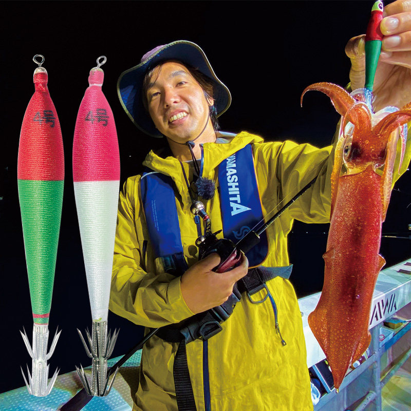 日本YAMASHITA布卷4号鱿鱼钩船钓木虾夜光火箭鱿钩吹筒长筒透抽钩