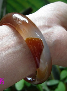 巴西玛瑙纯天然原色纹理手镯