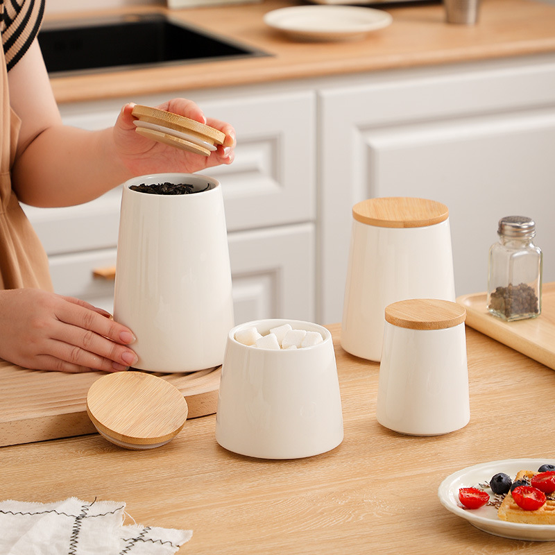 进口跨境陶瓷密封罐家用茶叶罐简约糖果咖啡罐五谷杂粮储物罐收纳