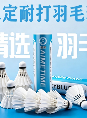AIMETIME羽毛球6只装耐打耐用鹅毛飞行稳定训练球学生专业比赛球