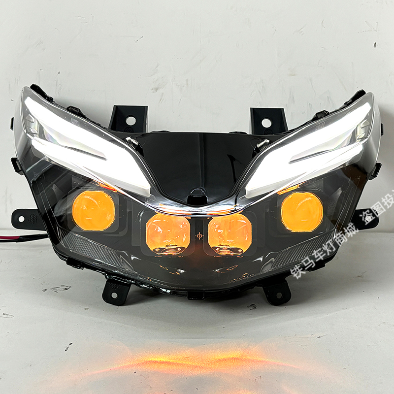 适用于钱江鸿250前大灯总成改装LED双光透镜矩阵QJ250T-9激光大灯