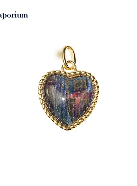 纯银手工镶嵌天然陨石切片的吊坠