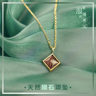 【星塔】纯手工银镀金镶嵌天然陨石吊坠宇宙项链星星切片太空陨铁