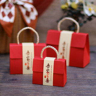 复古新款糖盒结婚创意婚礼手提袋中国风糖果盒包装婚庆喜糖礼盒装