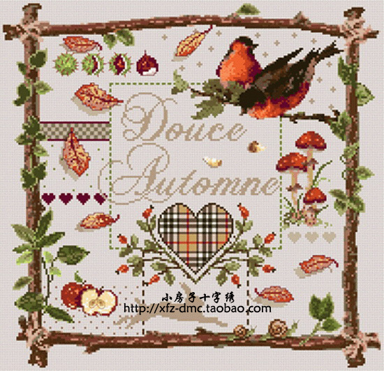 房子十字绣正品法国DMC套件秋天