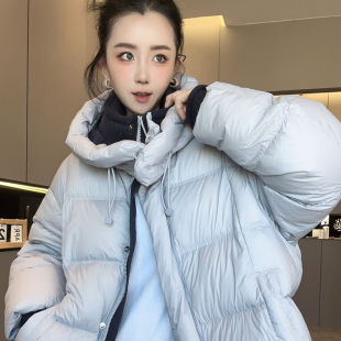 上衣 面包服连帽外套长袖 羽绒服女2025秋冬新款 欧洲站纯色中长款