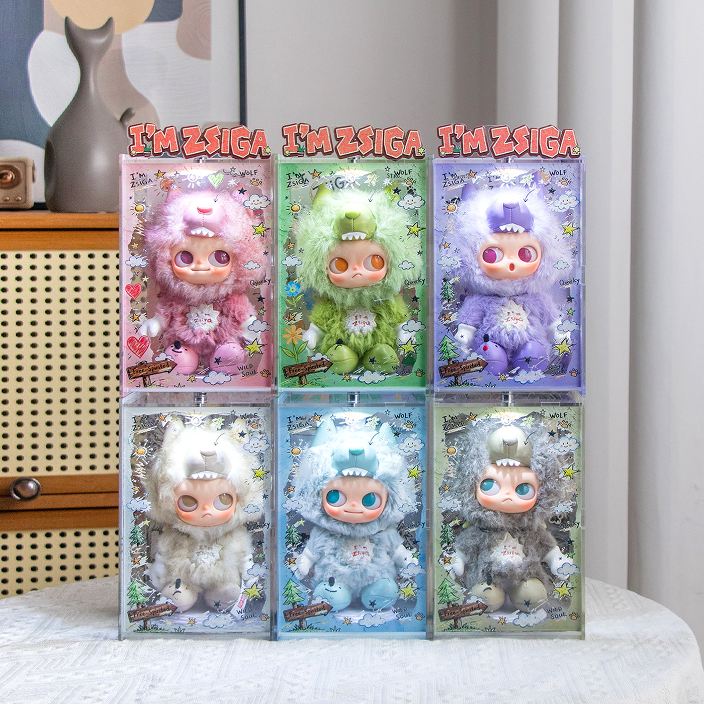 I'mZsiga系列搪胶毛绒盲盒展示盒图片