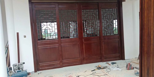 中式仿古门窗实木花格镂空栅木格隔复古屏风雕花玄关