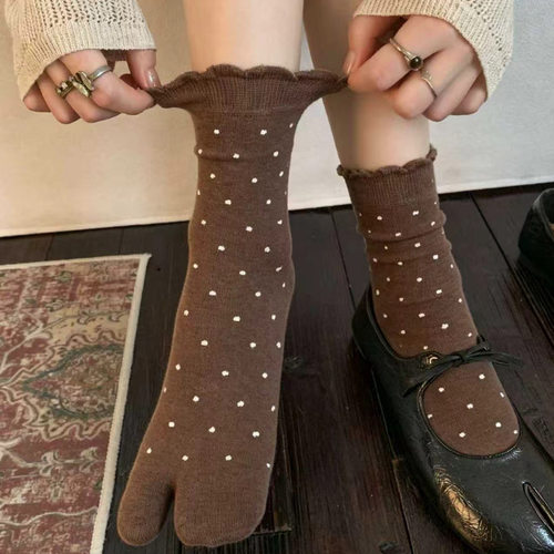 咖色袜子女堆堆袜秋冬季美拉德色