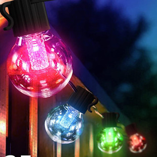 户外防水灯串LED灯跑马灯七彩灯圣诞节日装 饰彩色闪灯遥控RGB串灯