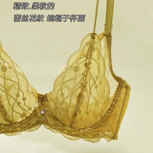 透气内衣凉感法式 性感蕾丝超薄夏季 优雅细带白色BC杯文胸
