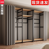 布衣柜卧室家用简易组装 金属儿童衣柜出租房用衣帽架衣橱2025新款