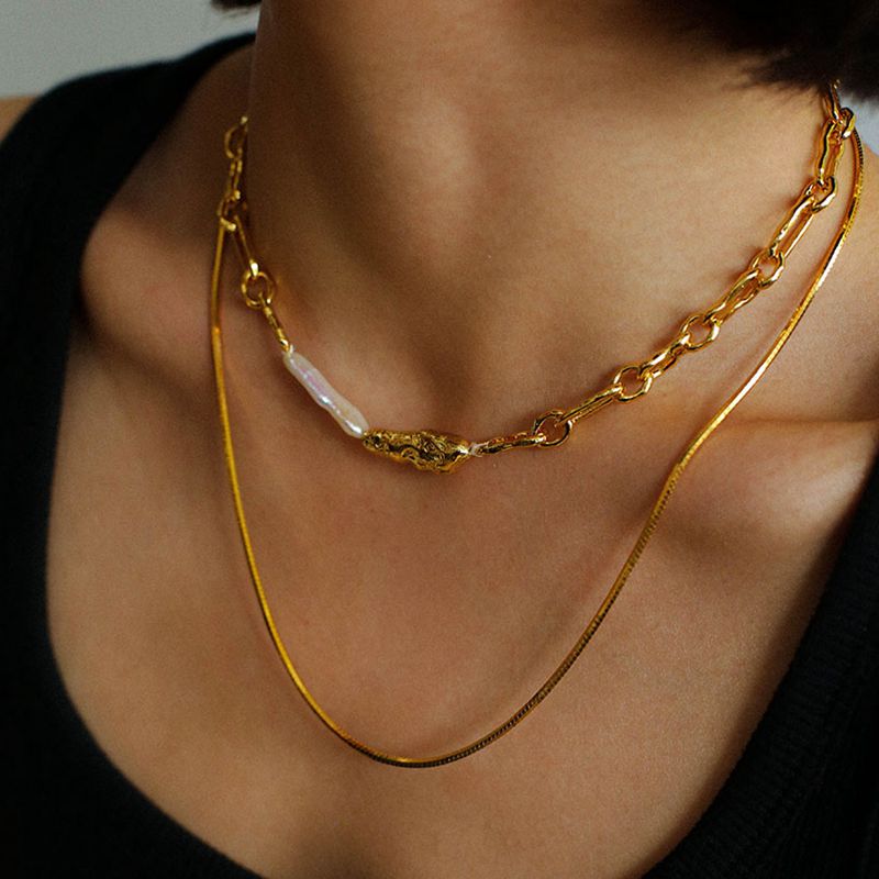 欧美ins天然长巴洛克珍珠项链女