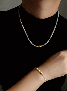 优雅气拉丝葫芦天然珍珠项链手链