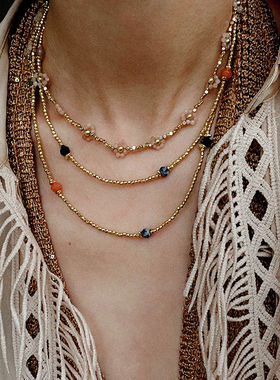 法式复古太阳石花朵珍珠项链手链