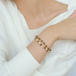 TU家《休行》新中式沉香木质白贝手串手链小众设计高级感串珠手环