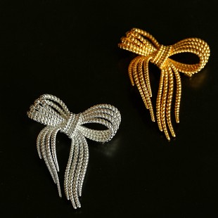 JEWELRY 复古vintage蝴蝶结胸针女古董风气质百搭飘带胸花别针