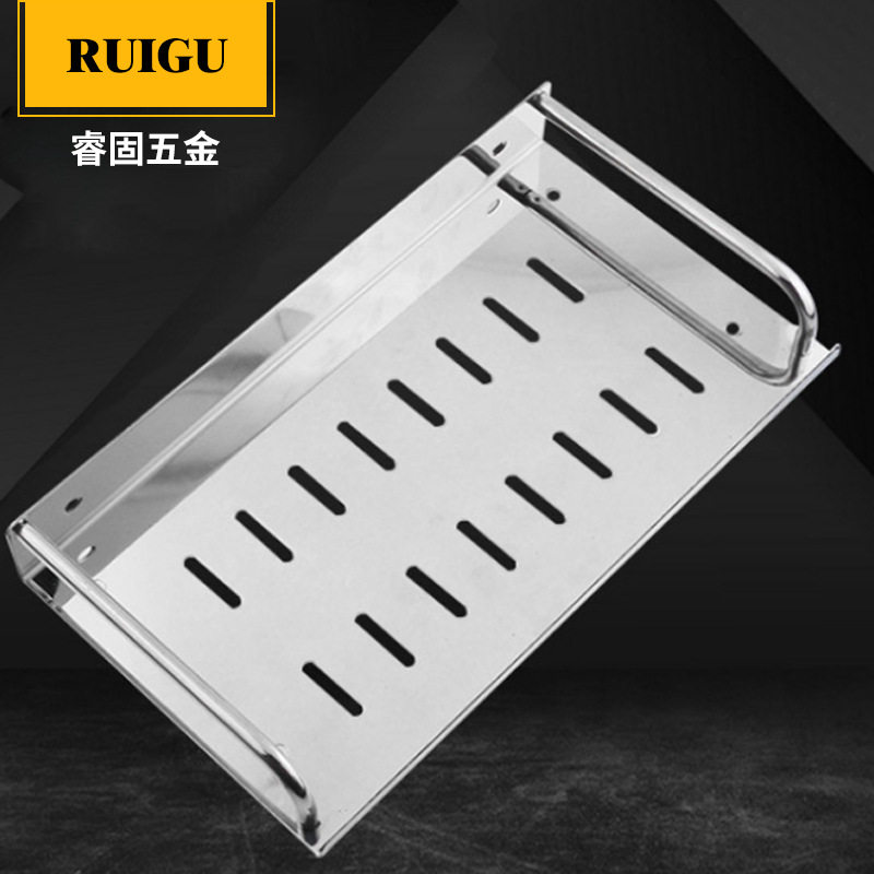 不锈钢浴室置物架加宽置物架壁挂架卫生间单层架加厚托盘收纳架