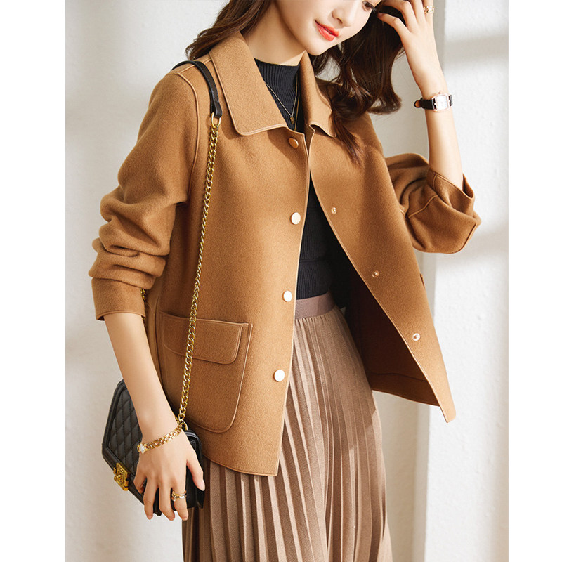 双面毛呢外套女秋冬短款2021新款气质薄款高端百搭小香风呢子大衣