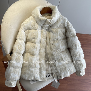 云朵重工刺绣棉服女韩系巨好看面包服加厚保暖丝绵内胆冬季外套韩