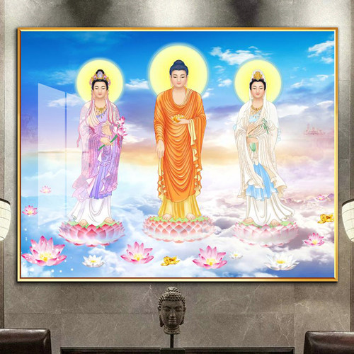 伊人新中式客厅西方三圣钻石画