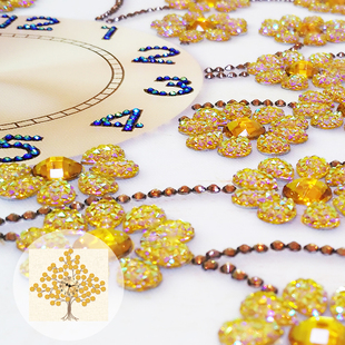 5D异形钻石画钟表2025半钻砖石十字绣2024年新款客厅非满钻发财树