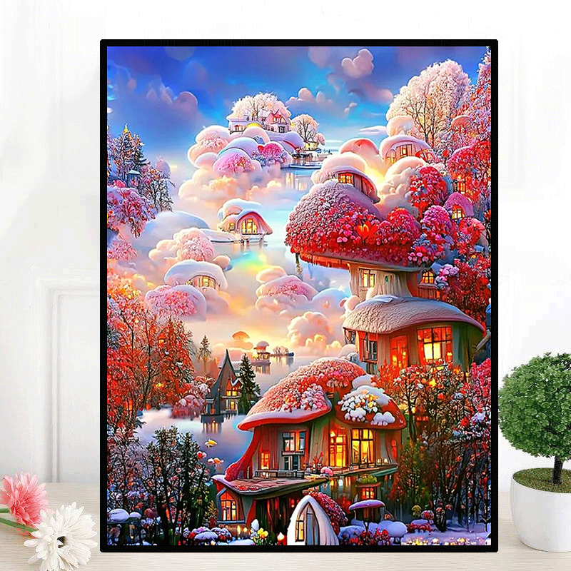 伊人钻石绣炫彩圆钻卡通风景