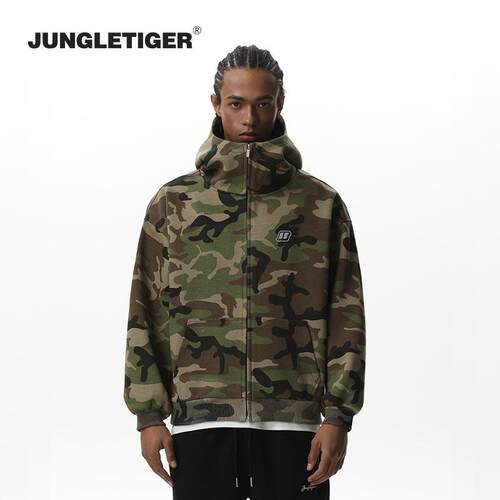 JUNGLETIGER高领迷彩拉链卫衣男