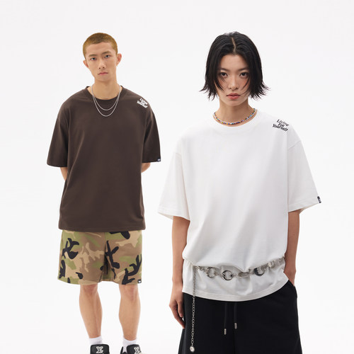 丛林老虎260G重磅白色T恤短袖男