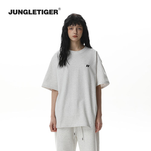 丛林老虎简约LOGO厚板胶短袖T恤
