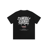 潮牌嘻哈街头运动重磅半袖 T恤男夏季 女 涂鸦字母短袖 丛林老虎美式