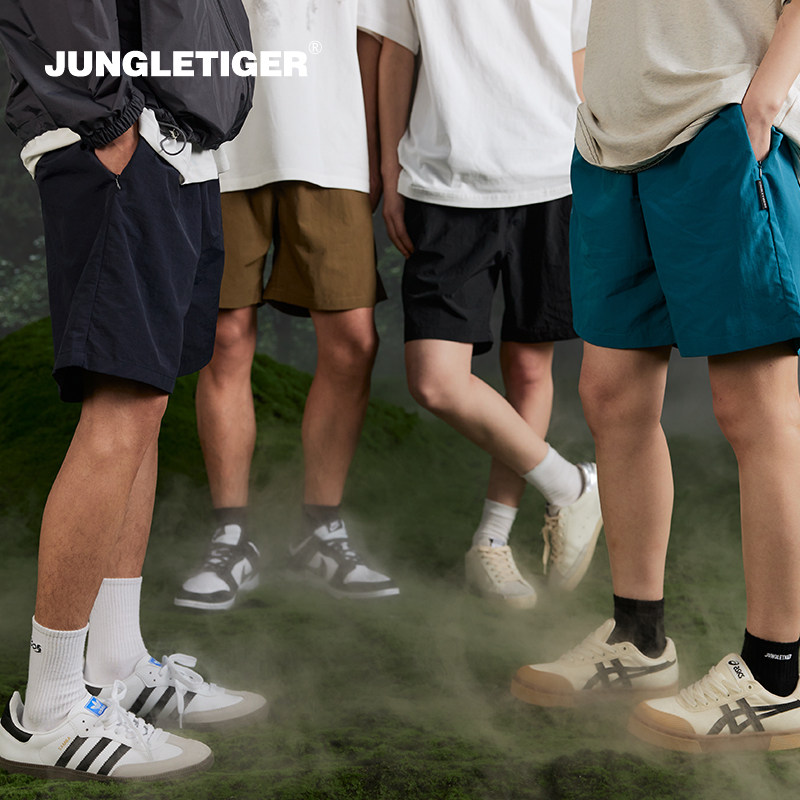 丛林老虎户外轻薄速干可收纳男士短裤夏季运动宽松透气抽绳五分裤 - JUNGLETIGER丛林老虎出品