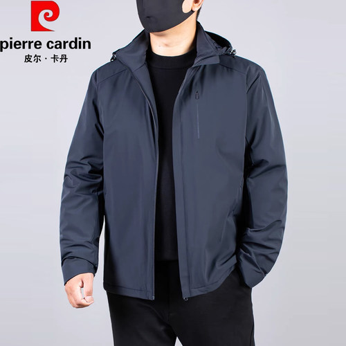 皮尔卡丹高端大码中年外套男士秋冬宽松二棉夹克爸爸装防风薄棉服 - 封面